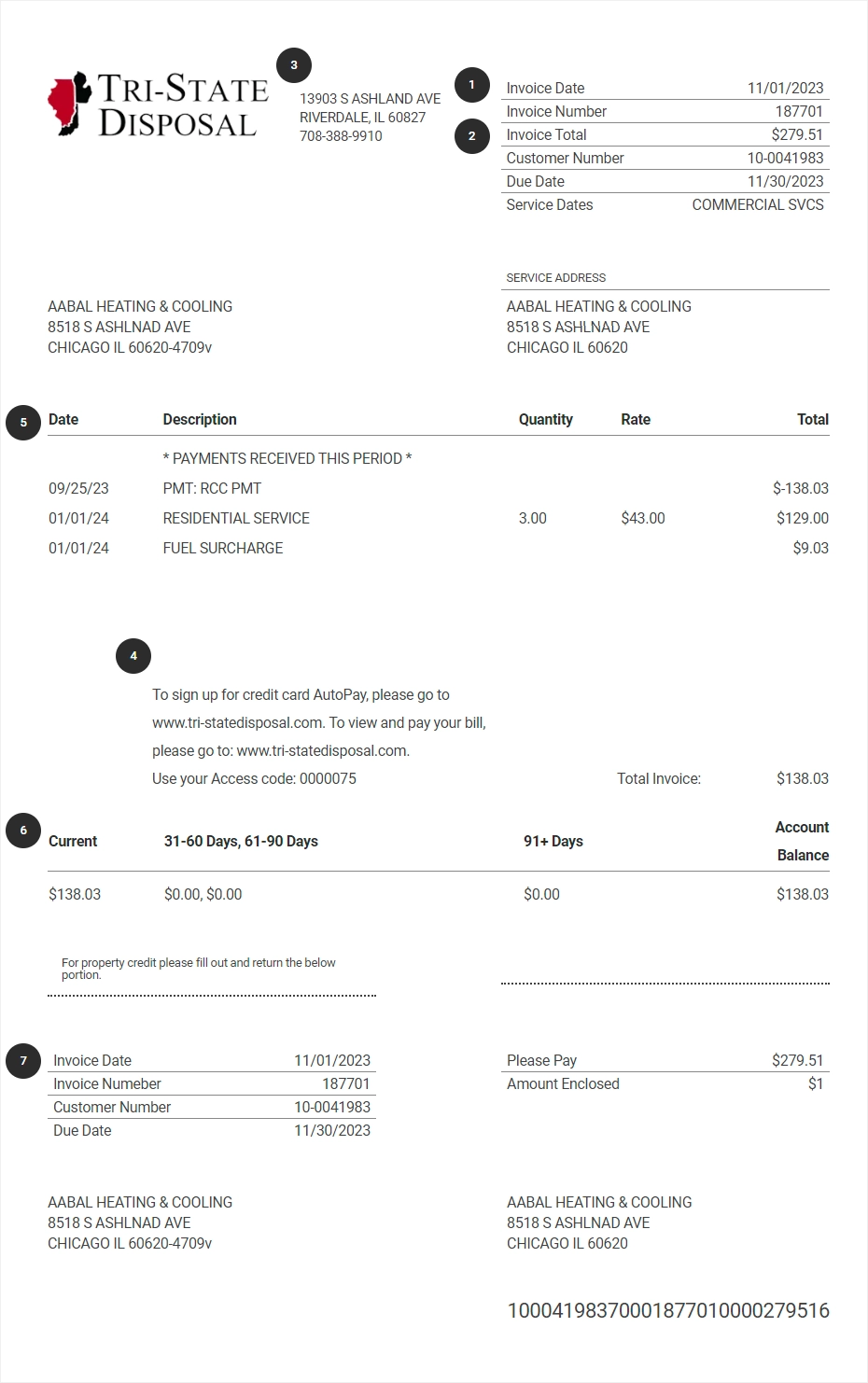 sample invoice